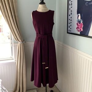 Dark wine Calvin Klein dress with full skirt